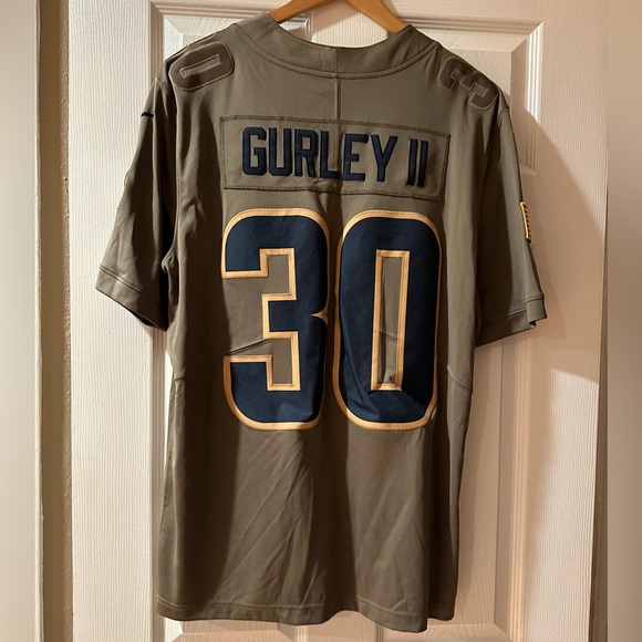 4x🎉HP🎉 LA Rams Nike Jersey SALUTE TO SERVICE Special Edition 🇺🇸 Gurley II #30 - Picture 6 of 16